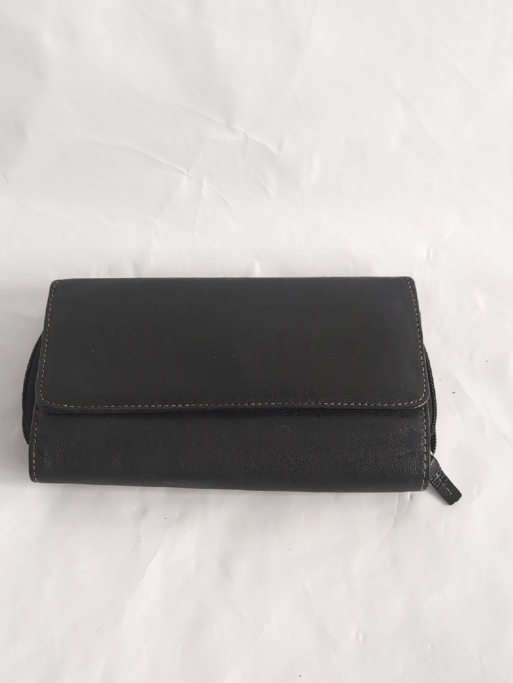 Black Women's Leather Wallet Clutch